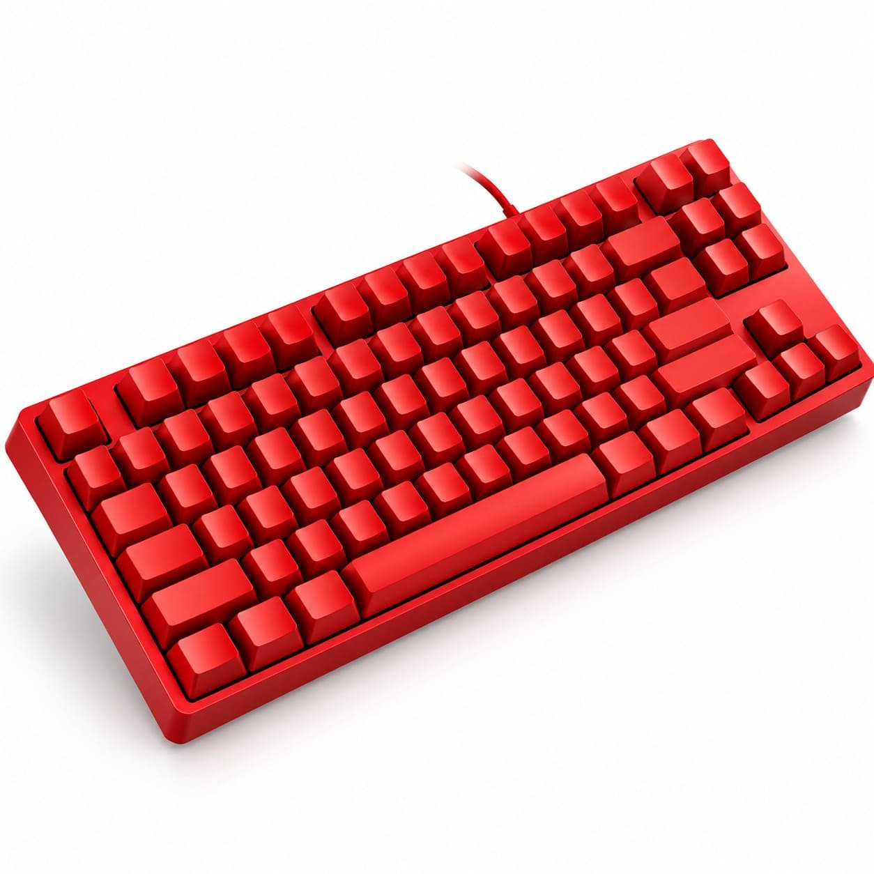 NMC TKL warna merah, tampak diagonal